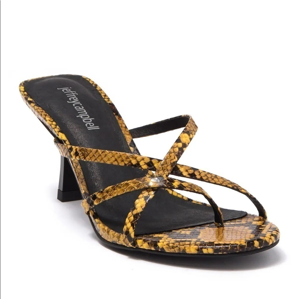 JEFFREY CAMPBELL Danah Strappy Mule In Yellow Snake